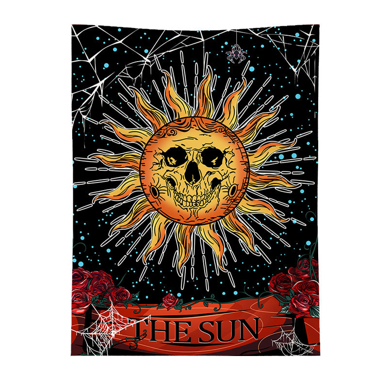 The Sun Tapestry, Tarot Card Wall Hanging, Psychedelic Spider Insect Tapestries ,Trippy Celestial Tapestry, Hippie Black Tapestry Bedroom