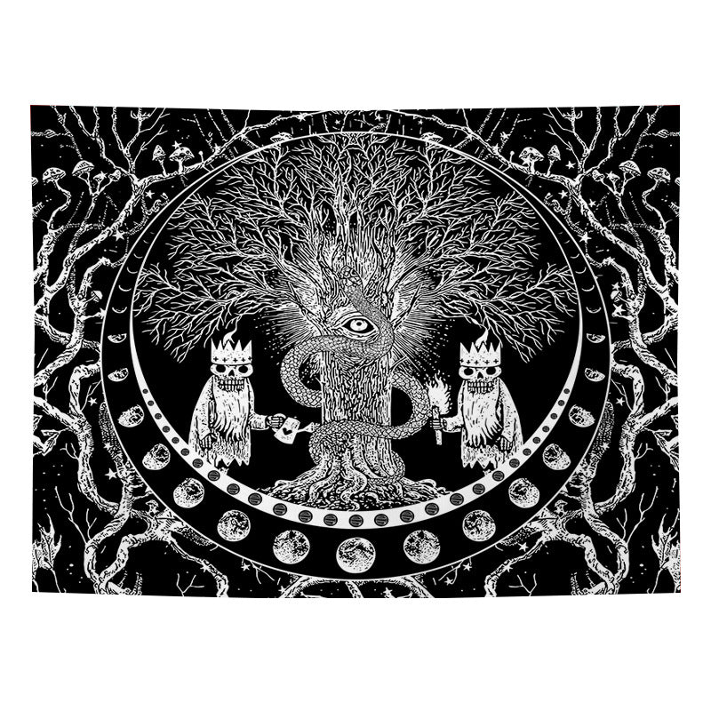 Tree of Life Tapestry ,Black and White, Skeleton Tapestry, Skull Tapestries ,Snake Tapestry ,Moon Phase Tapestry ,Wall Hanging for Room