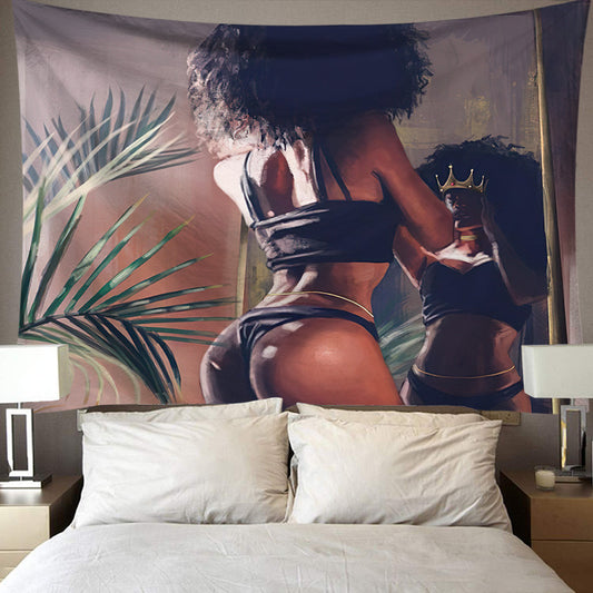 African American Sexy Women Tapestry, Psychedelic  Tapestries, Hippie , African Black Girl Wall Tapestry For Living Dining Room College Dorm