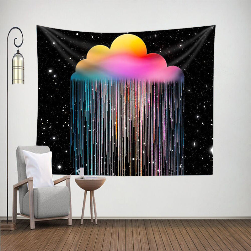Clouds Rainbow Tapestry , Aesthetic Wall Tapestry, Galaxy Space Wall Hanging , Psychedelic College Dorm Wall Décor For  Bedroom Dorm Kids