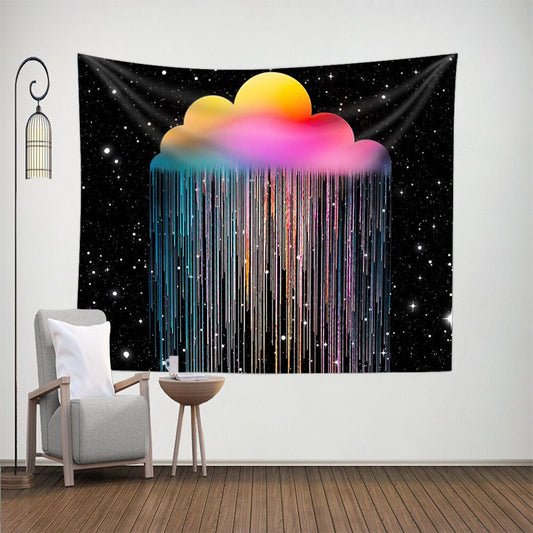 Clouds Rainbow Tapestry , Aesthetic Wall Tapestry, Galaxy Space Wall Hanging , Psychedelic College Dorm Wall Décor For  Bedroom Dorm Kids