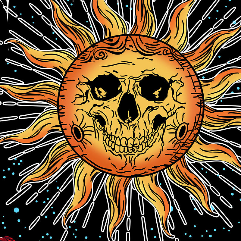 The Sun Tapestry, Tarot Card Wall Hanging, Psychedelic Spider Insect Tapestries ,Trippy Celestial Tapestry, Hippie Black Tapestry Bedroom