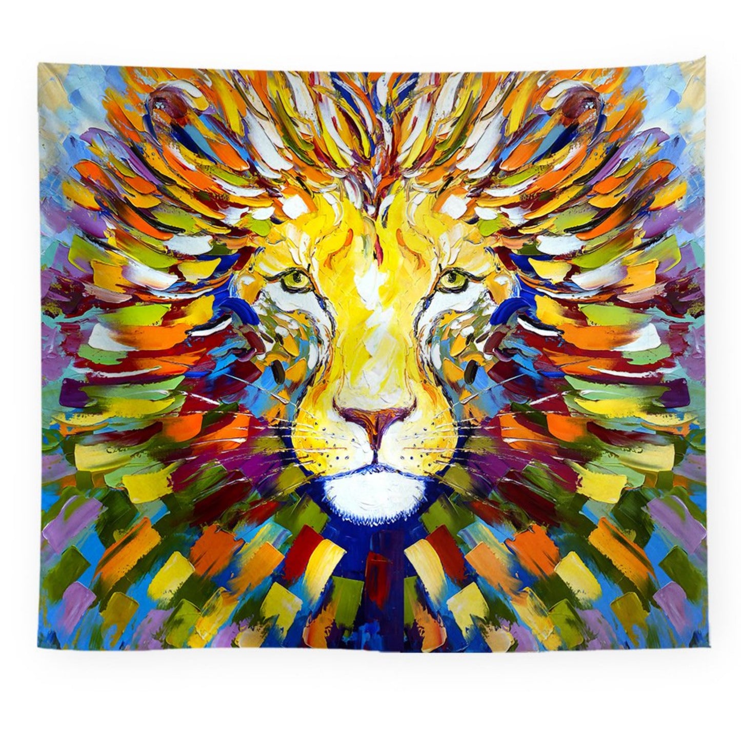 Lion UV Reactive Tapestry, Animal Tapestries , Fluorescent Black light Psychedelic Neon Trippy Wildlife King Wall Hanging For Backdrop Dorm