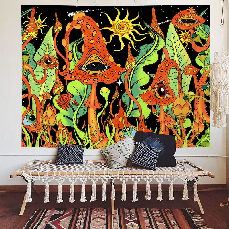 Psychedelic  Mushroom Tapestry Eyes Tapestry , Trippy Colorful Night Sky Tapestries, Abstract Wall Hanging , Hippie Mandala,  for  Dorm