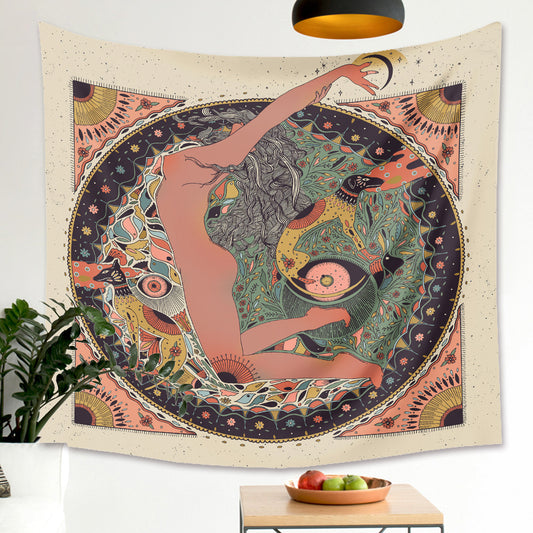 Nude Sexy Woman Body Abstract Tapestry, Tarot Tapestry ,Aesthetic Wall Hanging ,  Psychedelic Bohemian Hippie Wall Art for Bedroom, Room