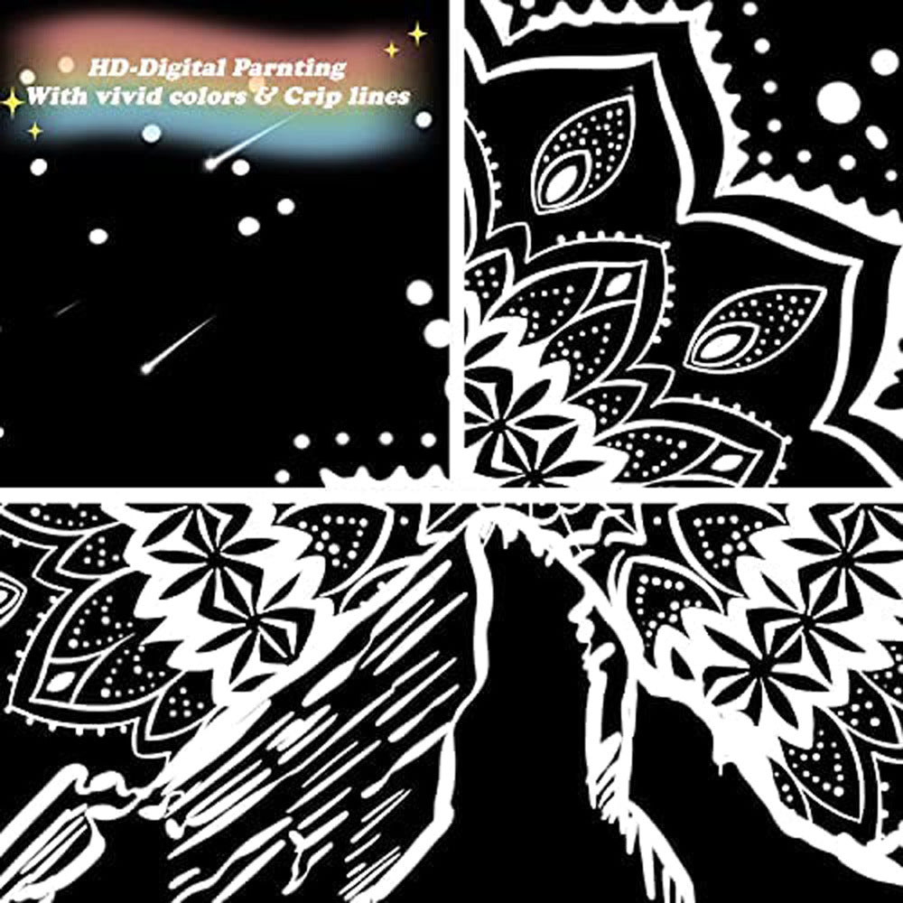 Black and White Tapestry , Mountain Landscape Wall Hanging,  Dreamcatcher Tapestry,  Wall Decor Mandala Tablecloth  for Room Bedroom  Room