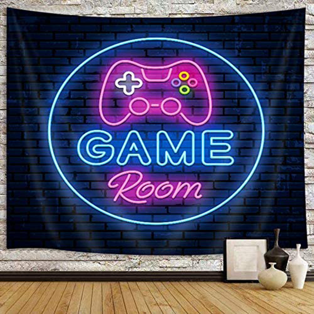 Gamer Room Tapestry , Cool Neon Gaming Wall Hanging,  Fluorescent UV Tapestry,  Game Zone Mandala  for Living Room Bedroom Kids Boys Room