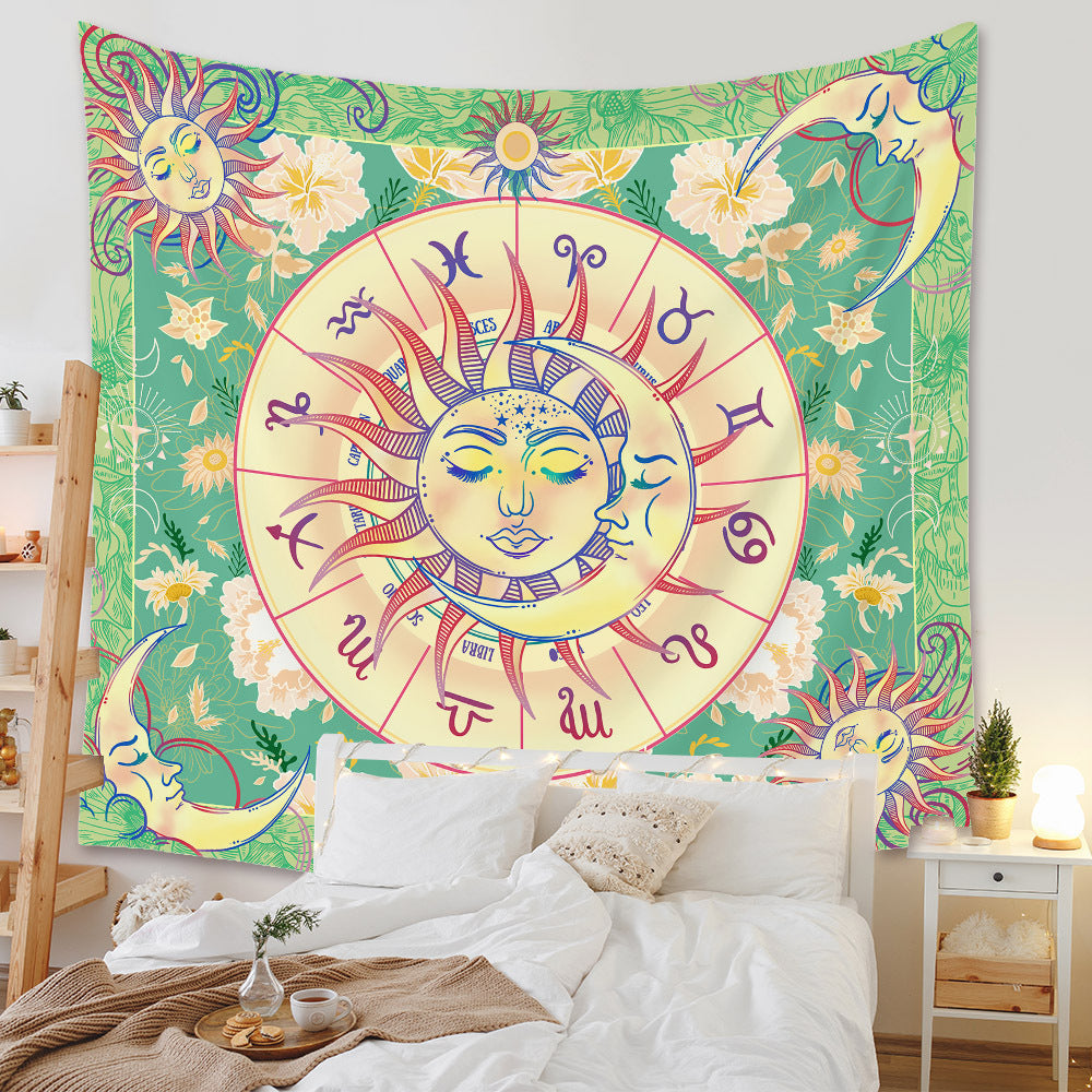 Sun Moon Tapestry, Starry Wall Hanging,  Celestial  Tapestries,  Mystic Tapestry, Trippy  Wall Tapestry ,Tarot Cloth, Bedroom Dorm Décor
