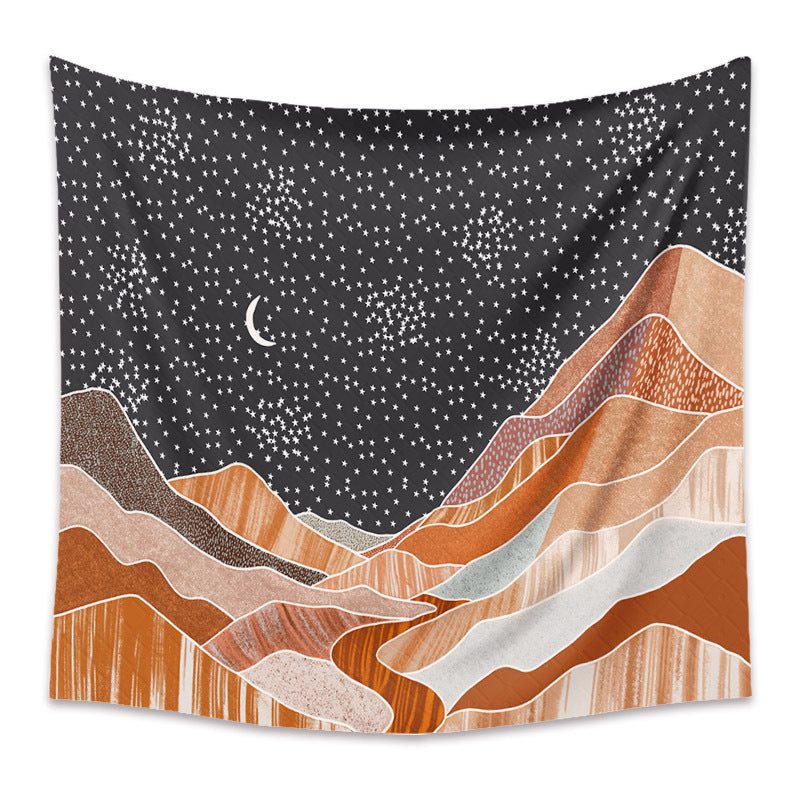 Mountain Moon Wall Hanging Nature Landscape Tapestry, Luna Tapestries, Celestial Wall Décor, Witchy Mystical Room Decor for Bedroom Home