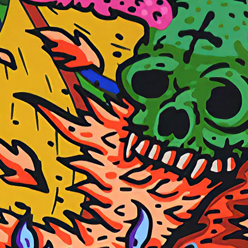 Trippy Pink Skull Tapestry ,Colourful Mushroom Tapestry, Horror Monster and Devil Wall Tapestry ,Aesthetic Wall Hanging for Room Decor