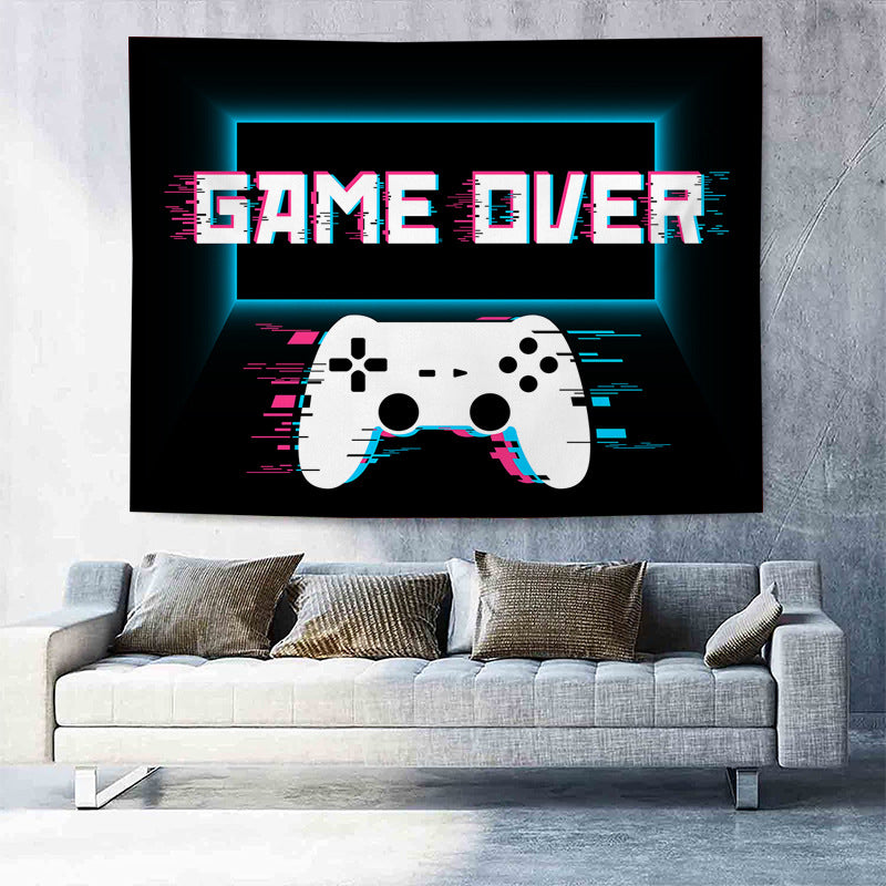 Game Over Tapestry, Game Wall Hanging , Game Over Backdrop , Gaming  Wall Tapestry ,  Cool Gaming  Mandala, for Gamer Room Décor, Kids