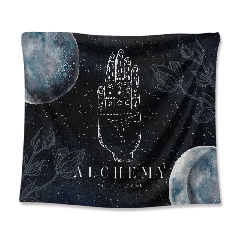 Line Moon Tapestry Wall Decor  Mounted