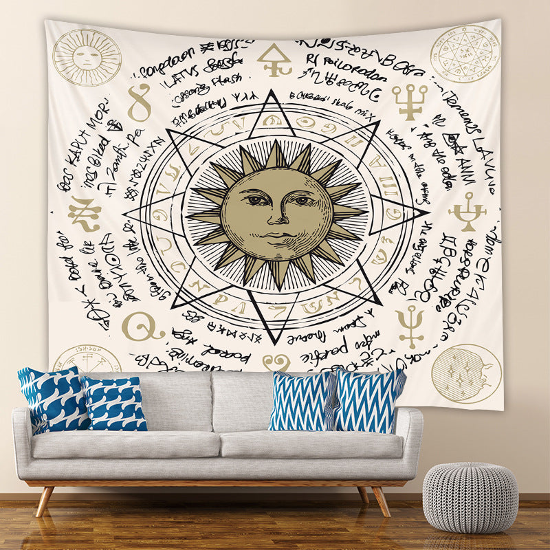 Sun Tapestry,  Wall Hanging Tapestry, Mysterious Hippie Bohemian Art Print, Tarot Cloth, Trippy  Tapestries For Bedroom Living Room Dorm
