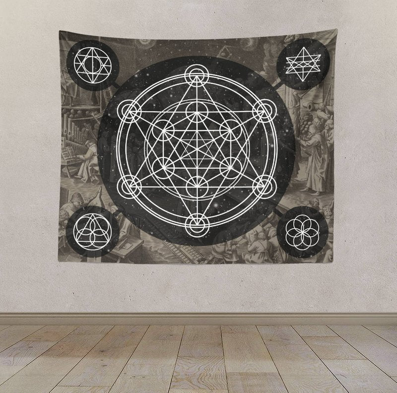 Witchcraft Tapestry, Vintage Tarot Divination Wall Hanging , Astrology Tapestry, Tarot Cloth, Pentagram Tapestries For Bedroom Living Room